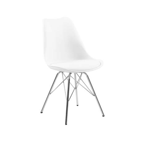 Eris textile leather chair with chrome legs