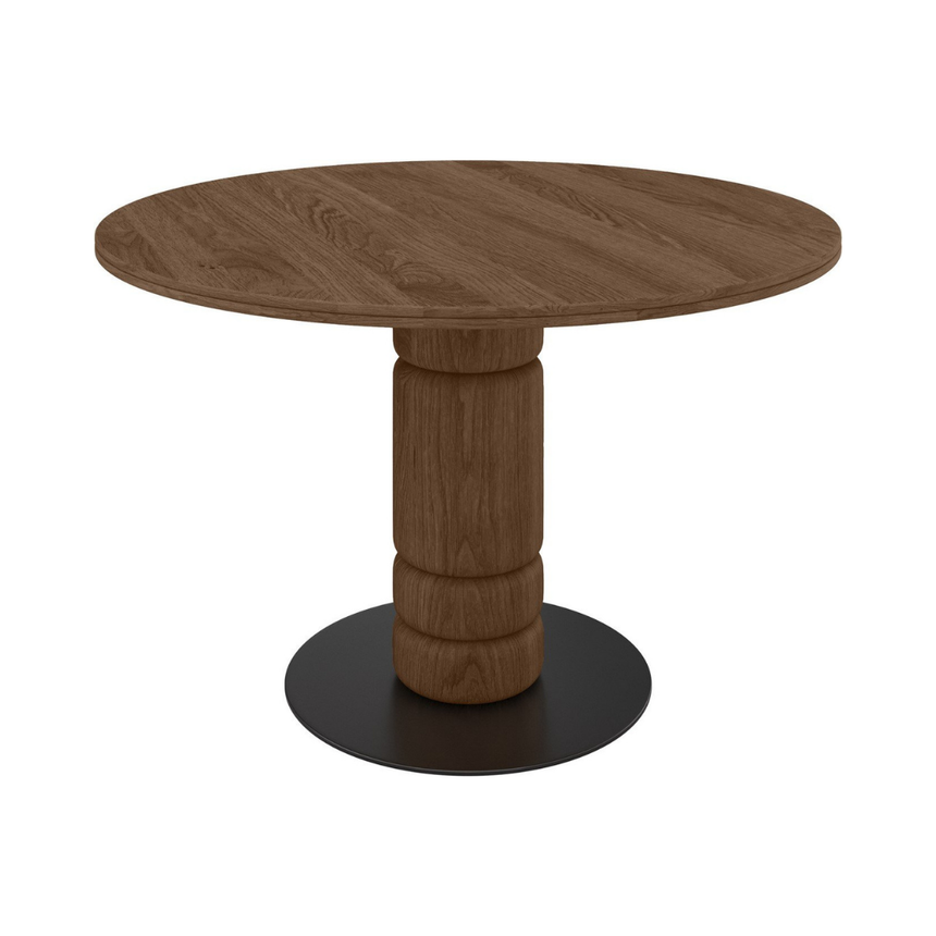 Beads wooden dining table Ø120