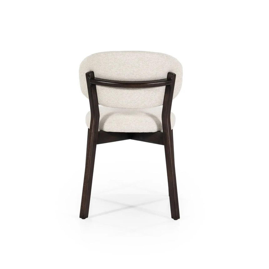 Mikky fabric chair with dark brown legs