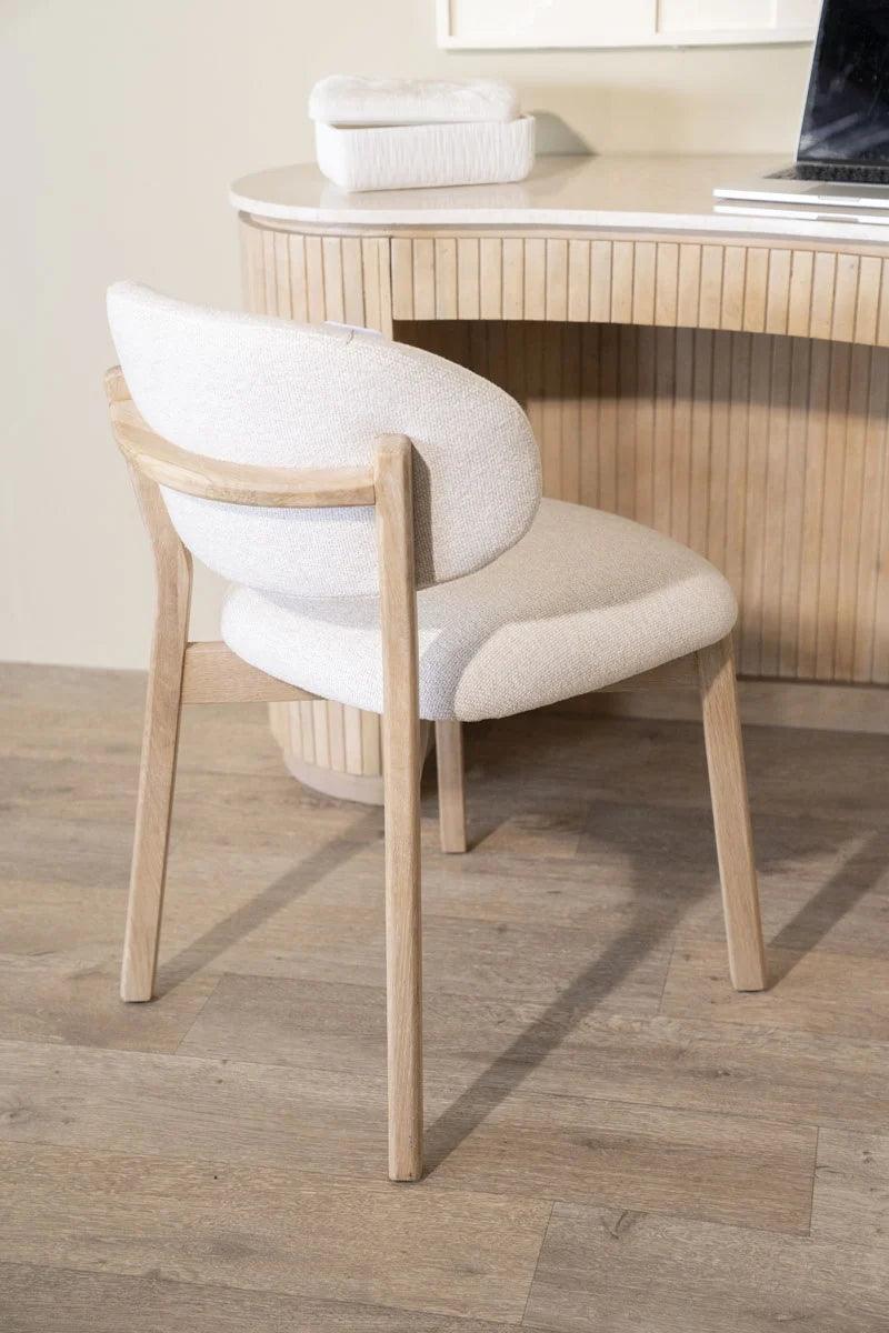 Mikky fabric chair with natural legs