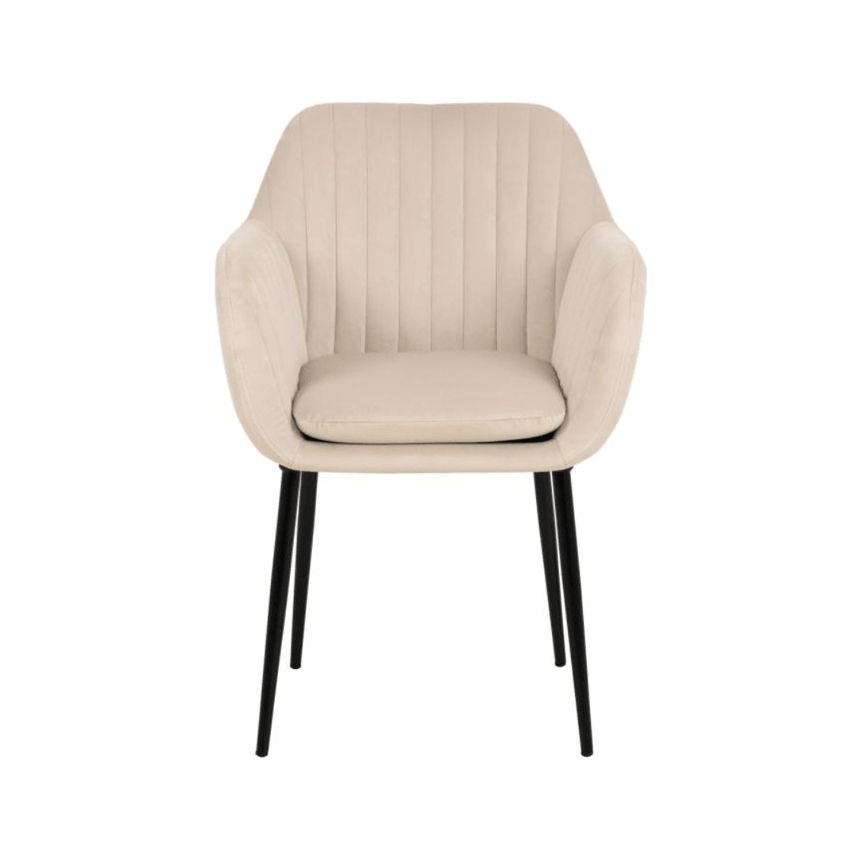 Emilia velvet chair with black legs