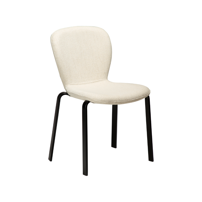 Glam bouclé chair with antique legs