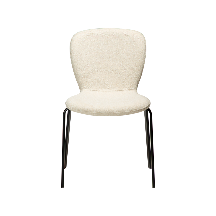 Glam bouclé chair with antique legs