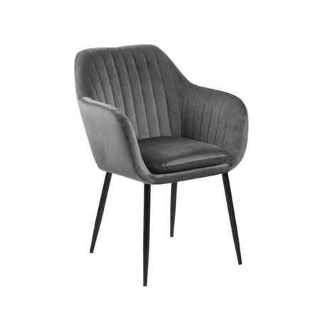 Emilia velvet chair with black legs