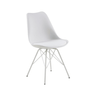 Eris textile leather chair with white legs