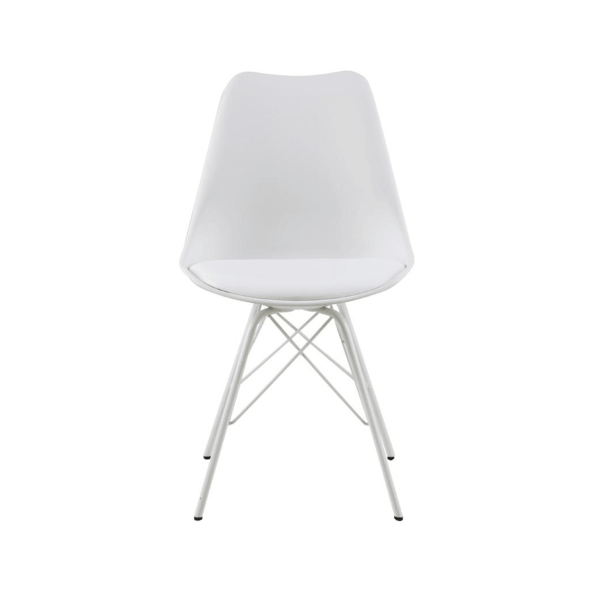 Eris textile leather chair with white legs