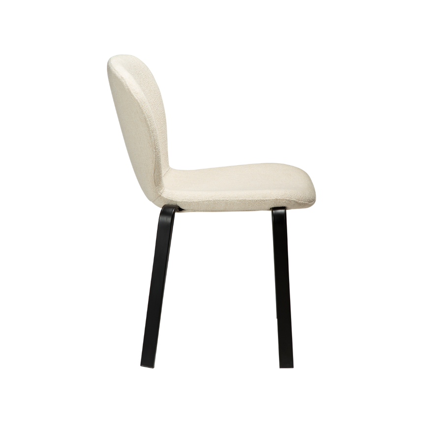 Glam bouclé chair with antique legs