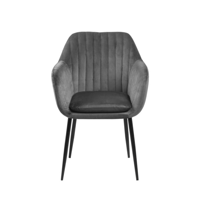 Emilia velvet chair with black legs