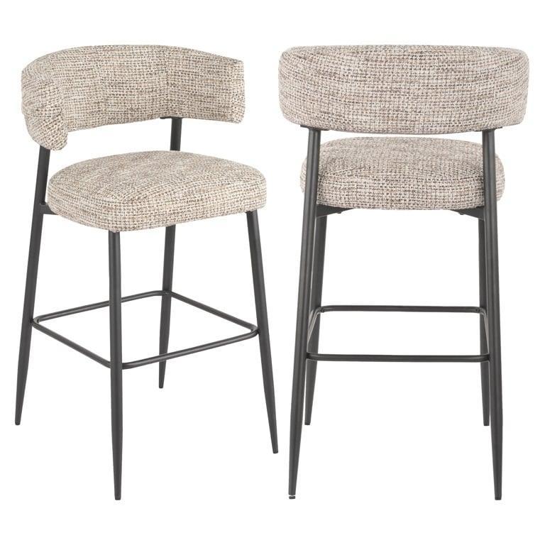 Rochelle fabric low bar stool set