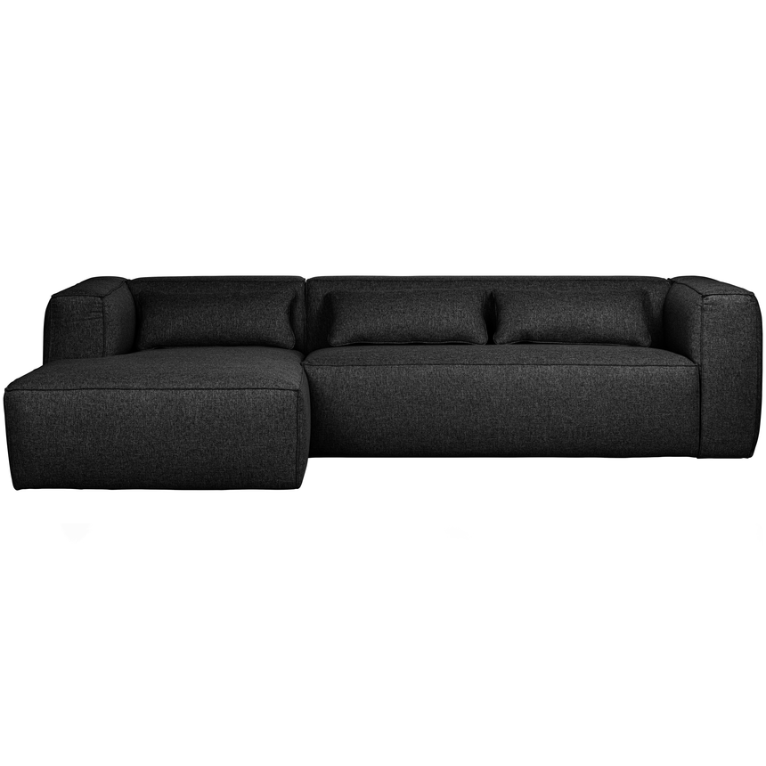 Bean szövet sarokkanapé bal ottomános, hátpárnával