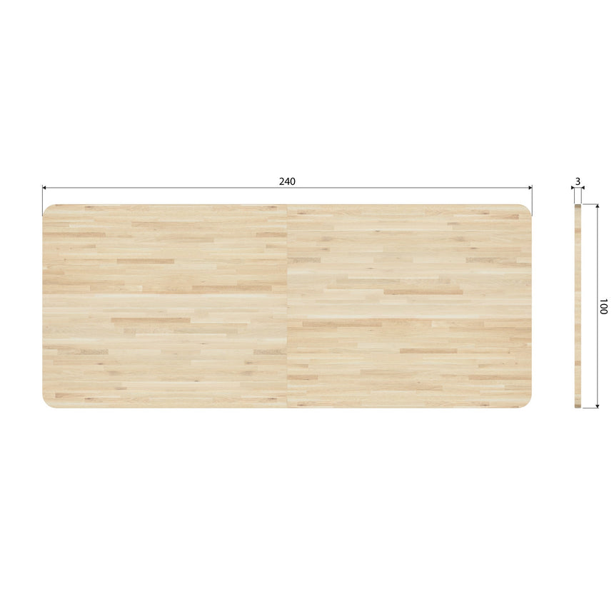 Tablo XL ívelt tölgy asztallap 240x100 cm