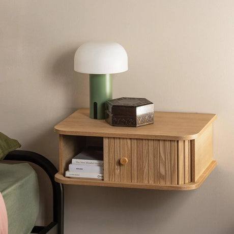 Jena wall-mounted wooden bedside table