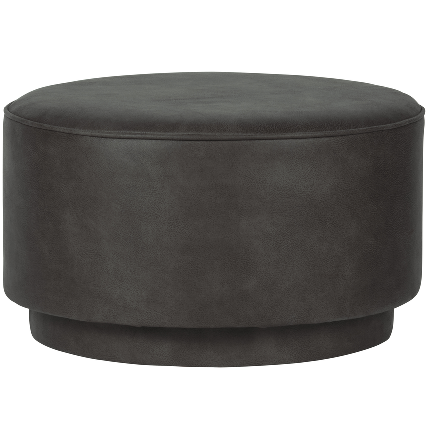 Coffee leather pouf