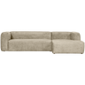 Bean structured velvet sofa with right ottoman