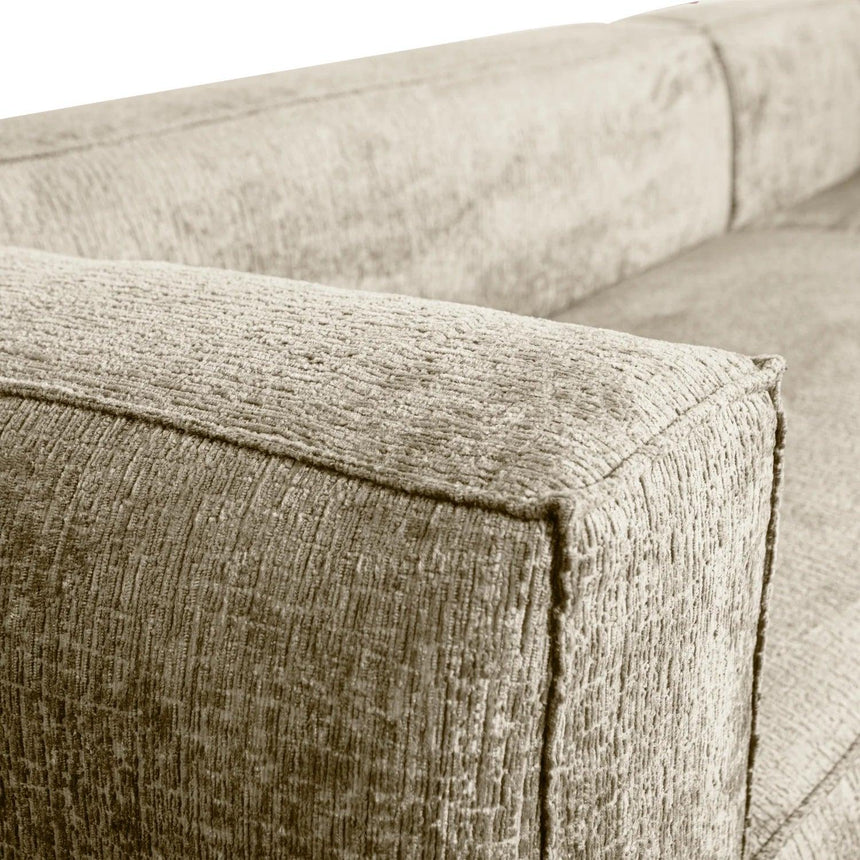 Bean structured velvet sofa with right ottoman