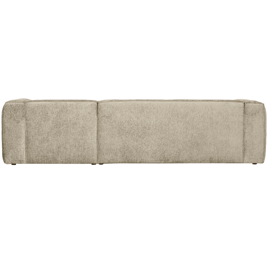 Bean structured velvet sofa with right ottoman