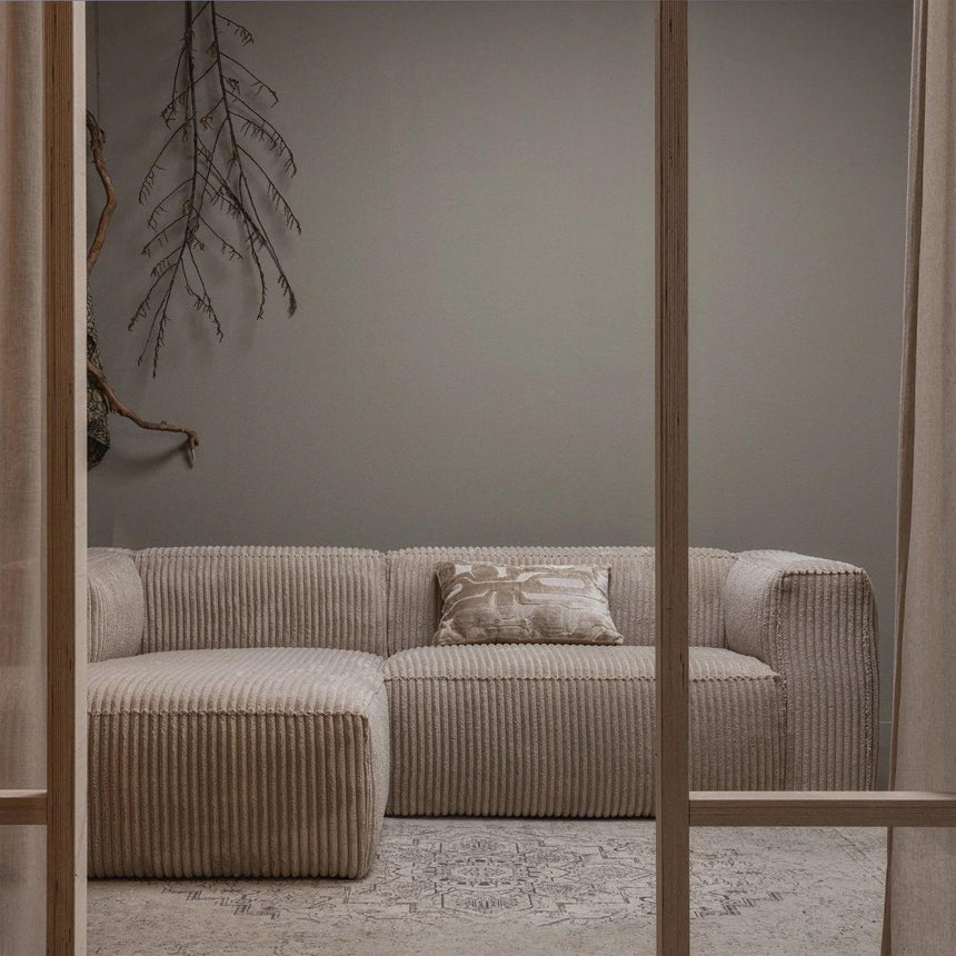 Bean left-hand corduroy corner sofa