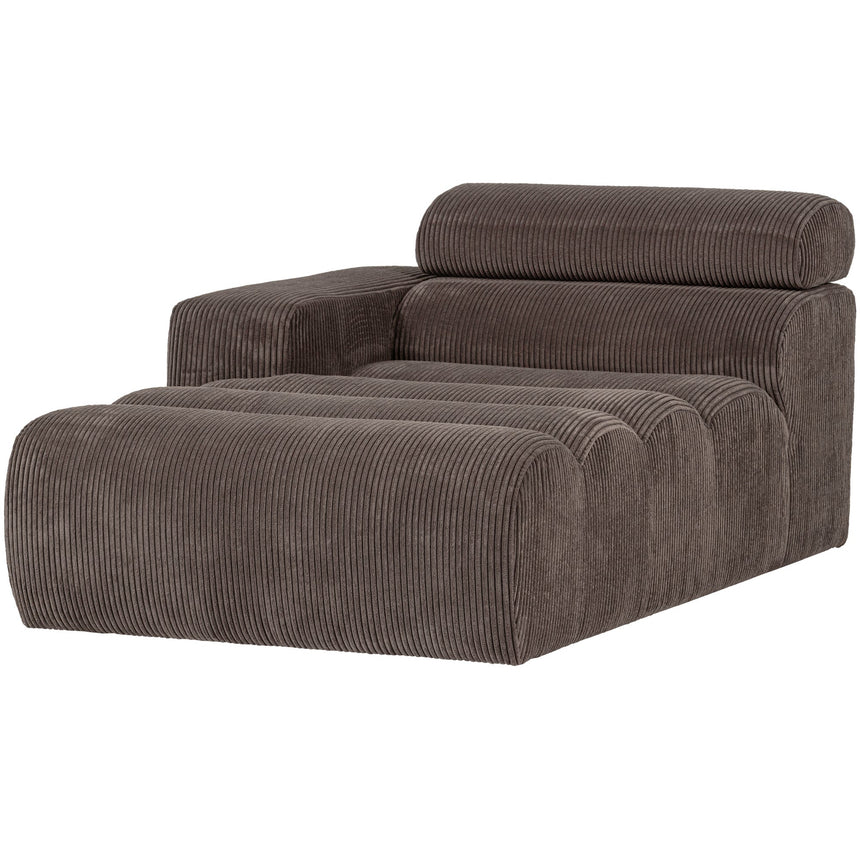 Novi bal karfás chaise longue kanapé elem, szürke/barna