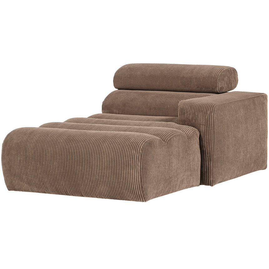 Novi jobbos karfás chaise longue elem, bordás szövet, taupe