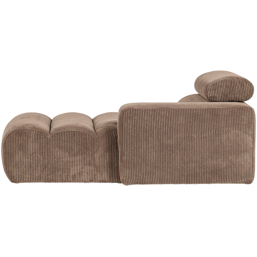Novi jobbos karfás chaise longue elem, bordás szövet, taupe