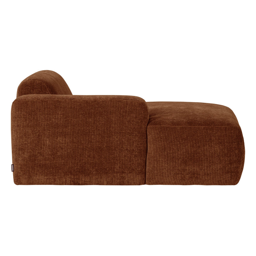 Mojo Base Chaise Longue Elem Bal Bordázott Rozsdabarna