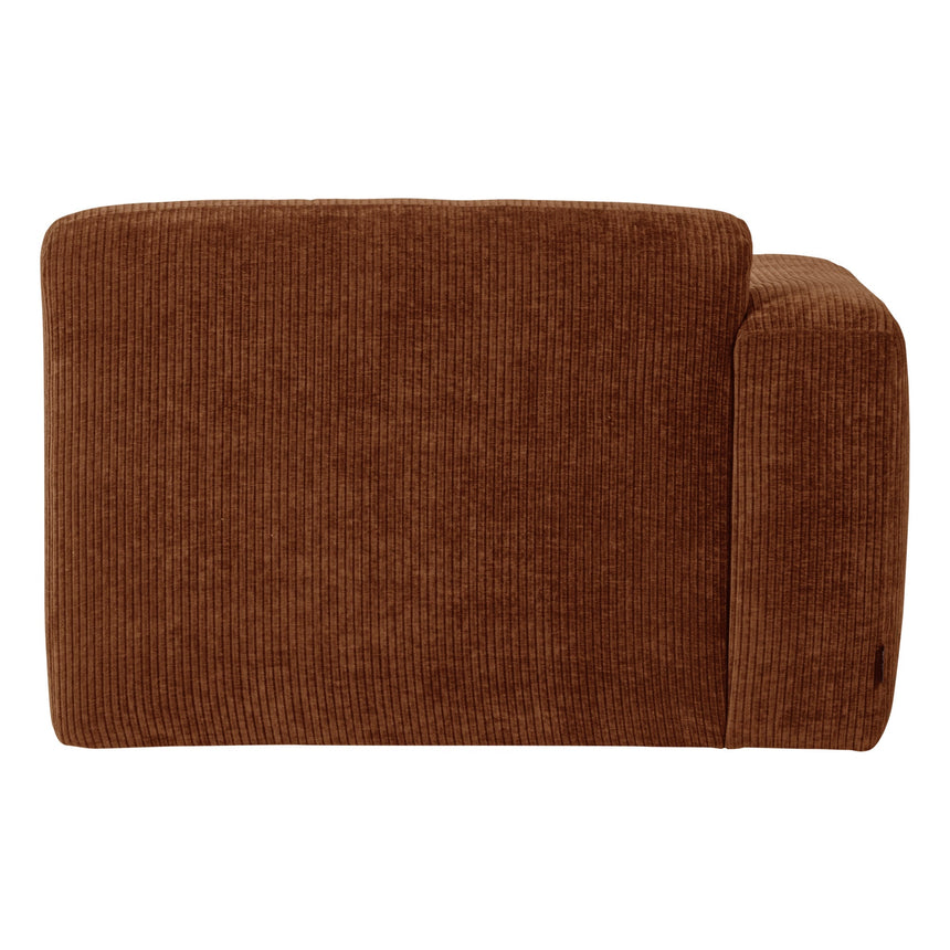 Mojo Base Chaise Longue Elem Bal Bordázott Rozsdabarna