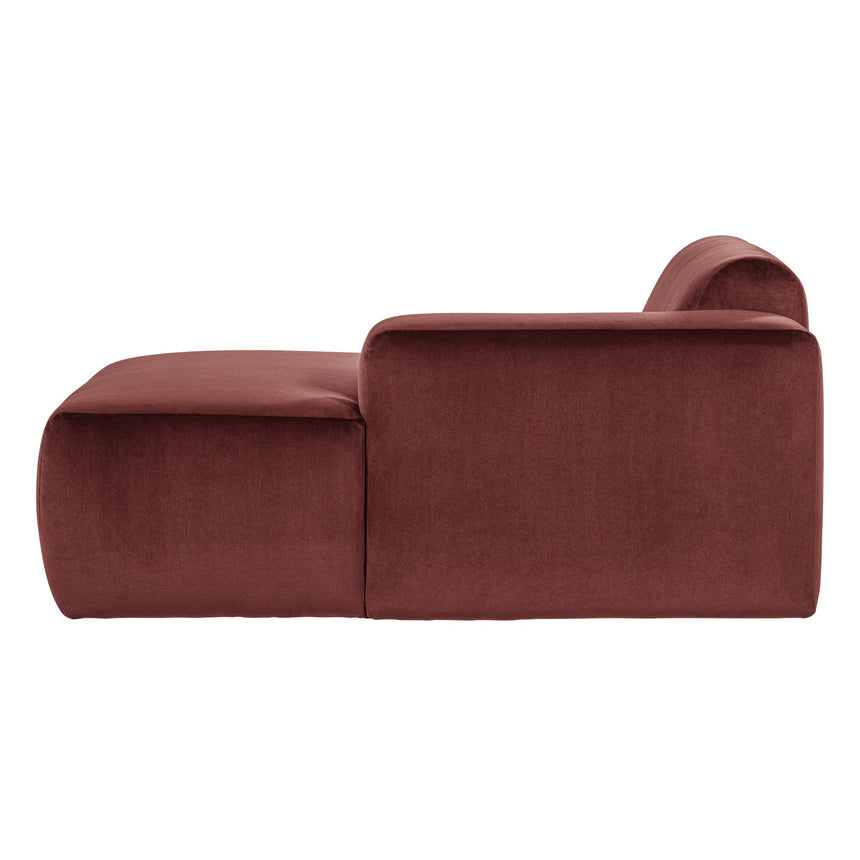 Mojo Base Chaise Longue elem, jobb, bársony, csokoládébarna