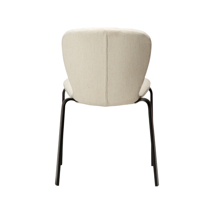 Glam bouclé chair with antique legs