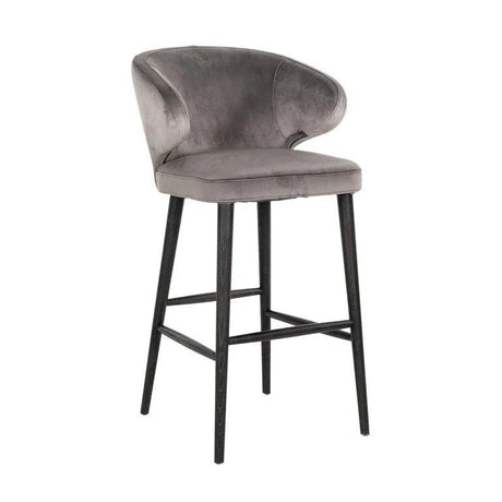Indigo velvet bar stool