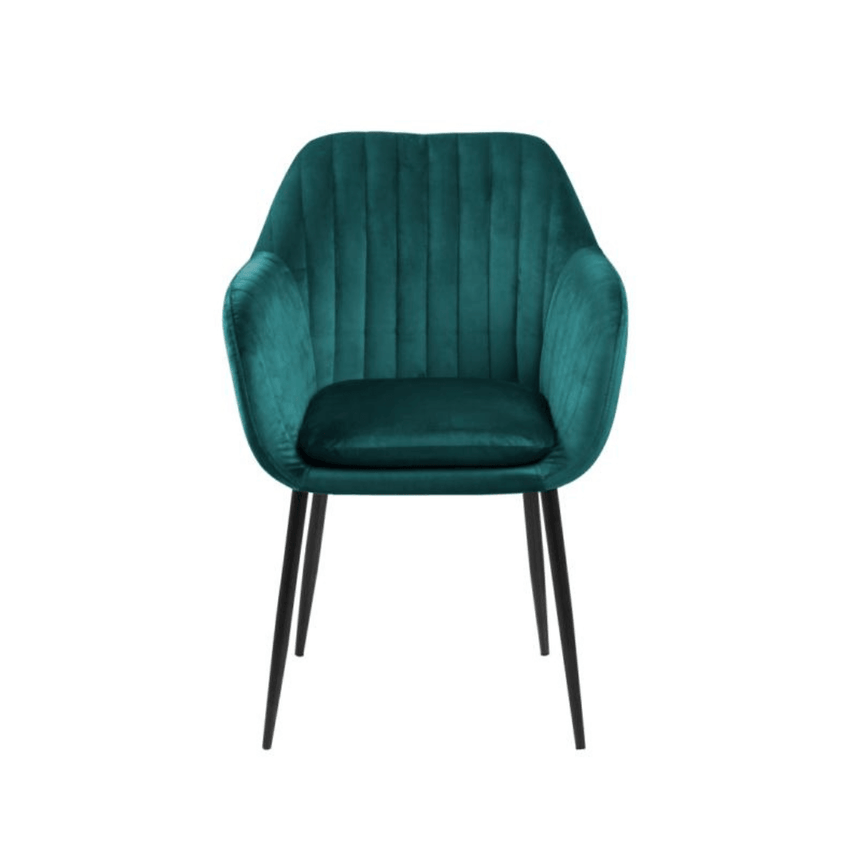 Emilia velvet chair with black legs