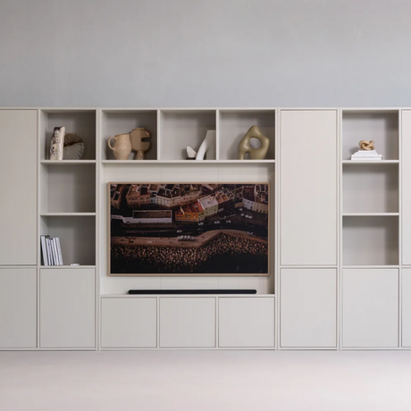 New Gravure 3-door wooden TV stand 