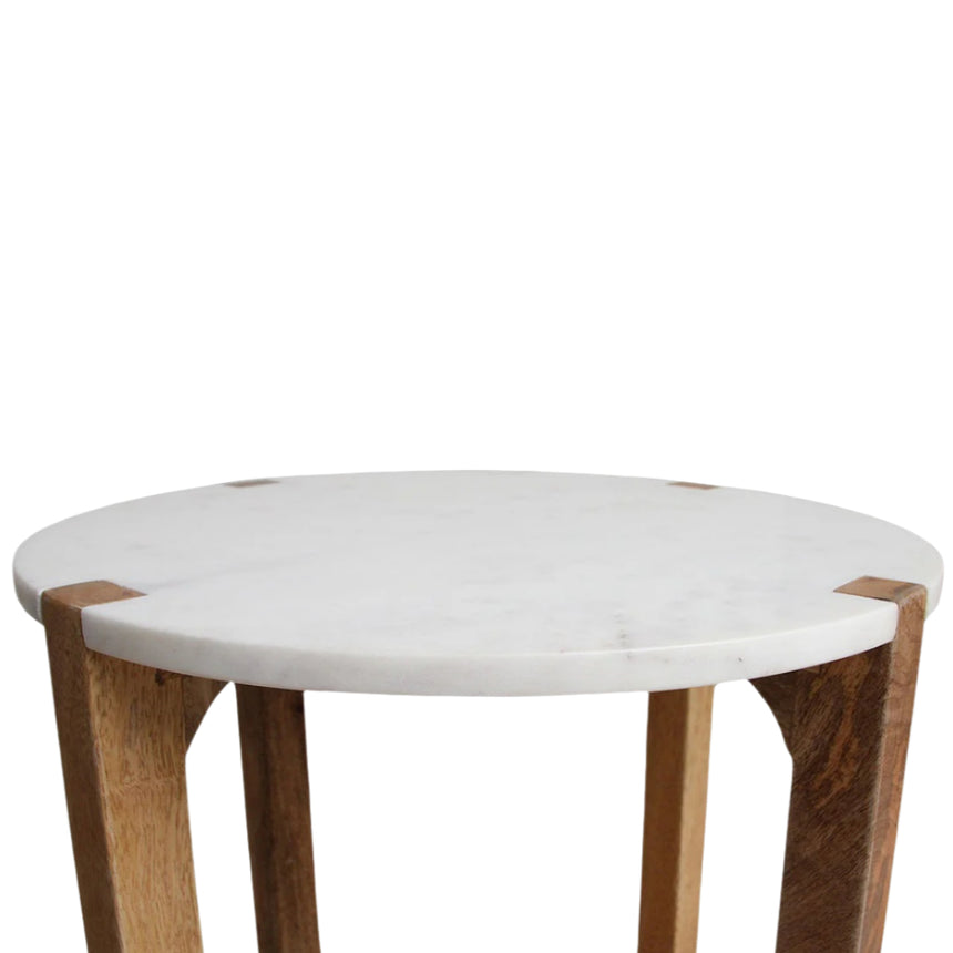 Marble wooden side table