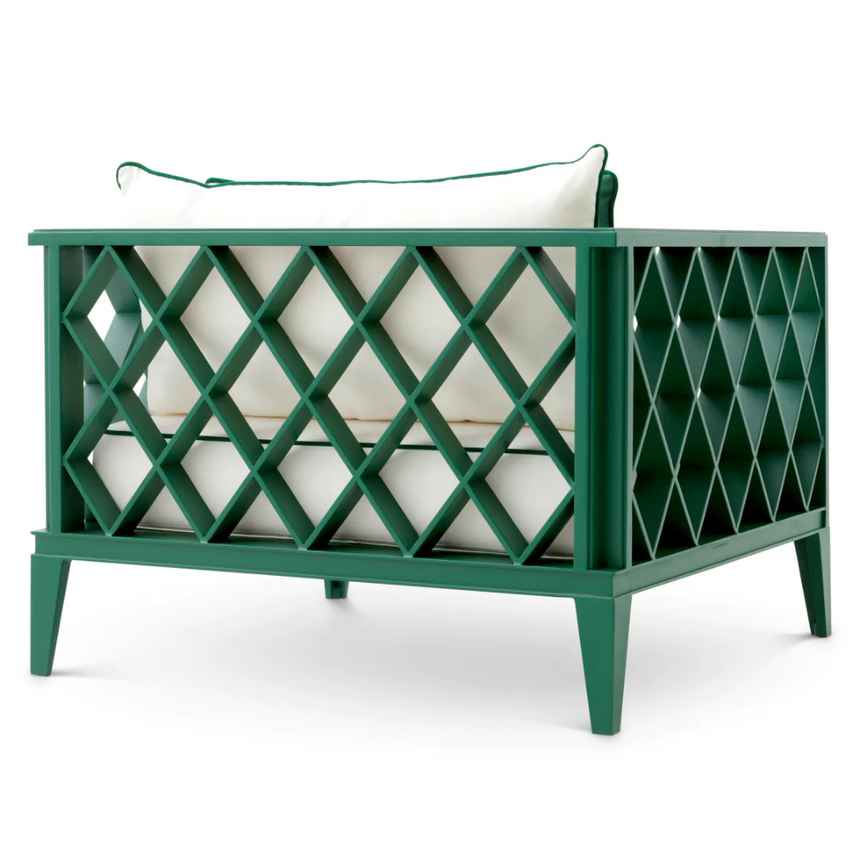 Ocean Club fabric garden armchair with black legs