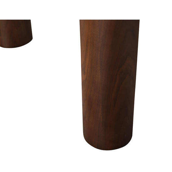 Japandi alacsony étkezőasztal – Micro cement és dió furnér kombináció