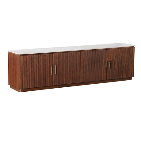 Urban Chique TV-szekrény – Kerámia márvány felülettel és dió furnér vázzal