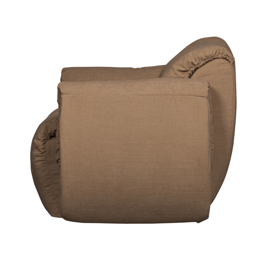 Baggy woven chenille swivel armchair