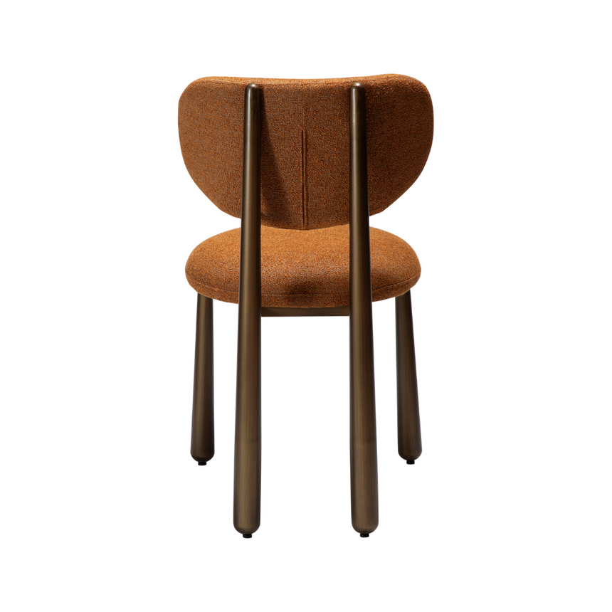 Glam bouclé chair with antique legs