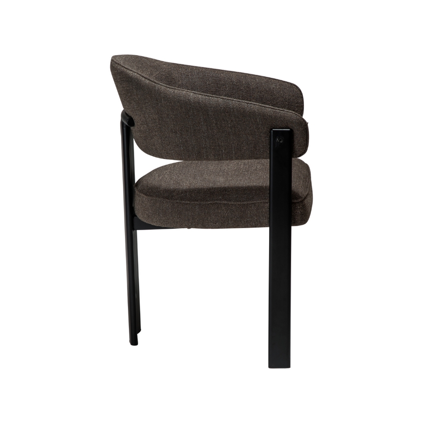 Glam bouclé chair with antique legs