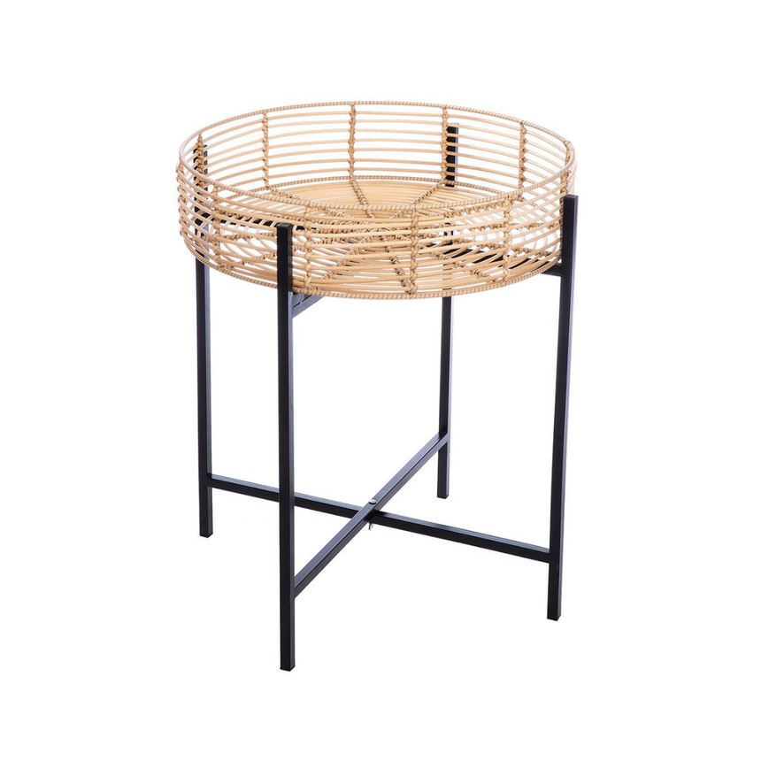 Poly rattan storage table set