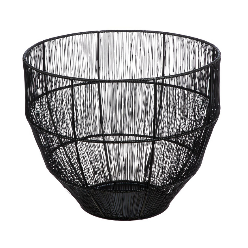 Black metal storage table set