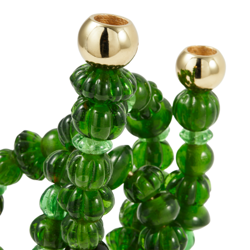 Beads metal candle holder