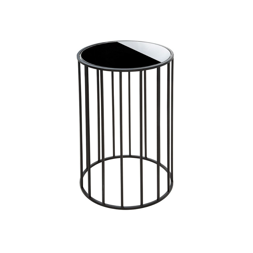 Black Round glass side table set