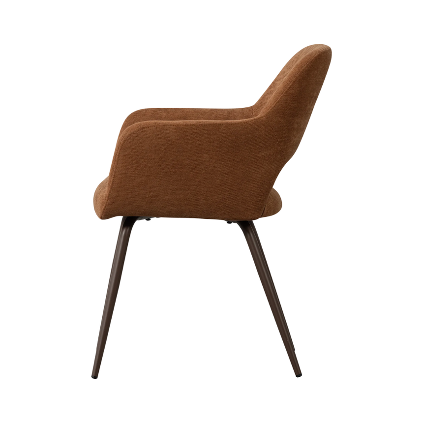 Murat fabric chair with dark brown legs