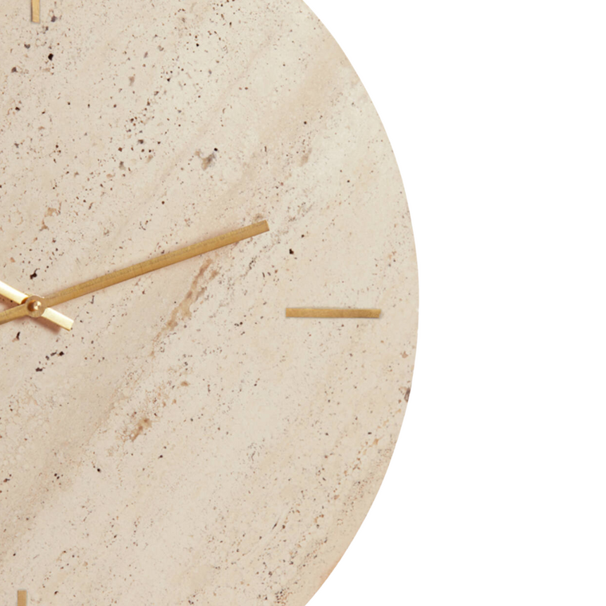 Jenay limestone wall clock Ø43