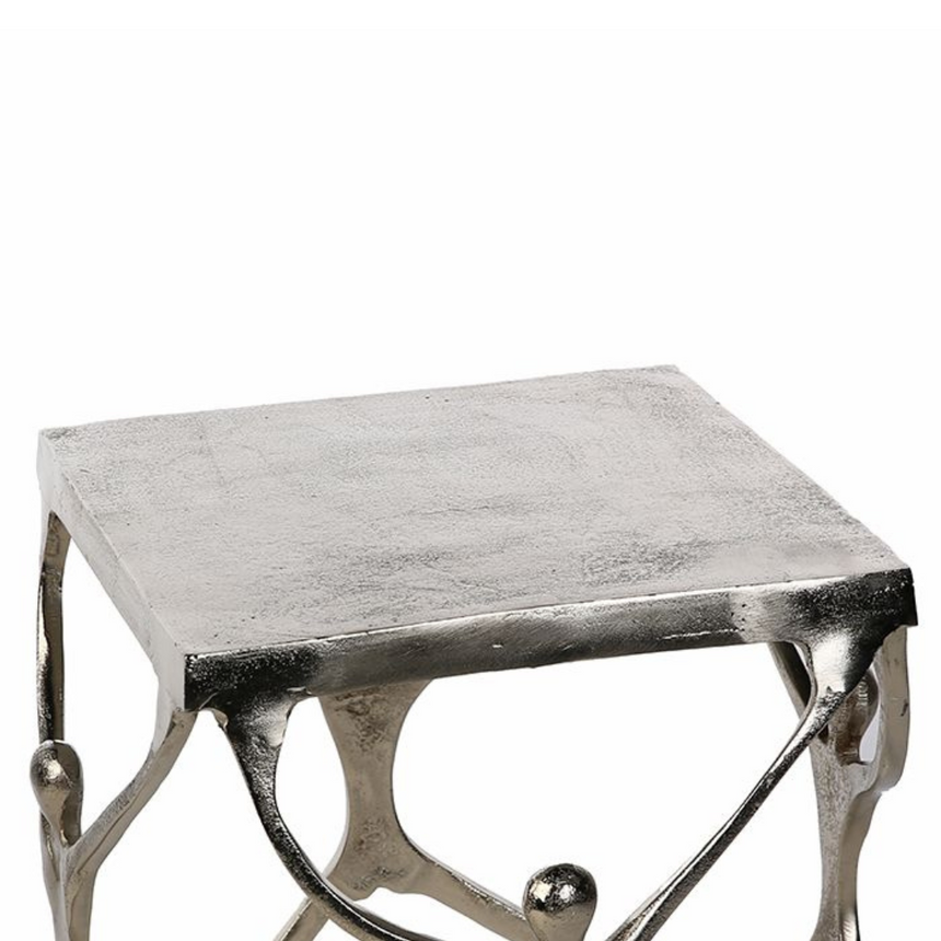 Square metal storage table