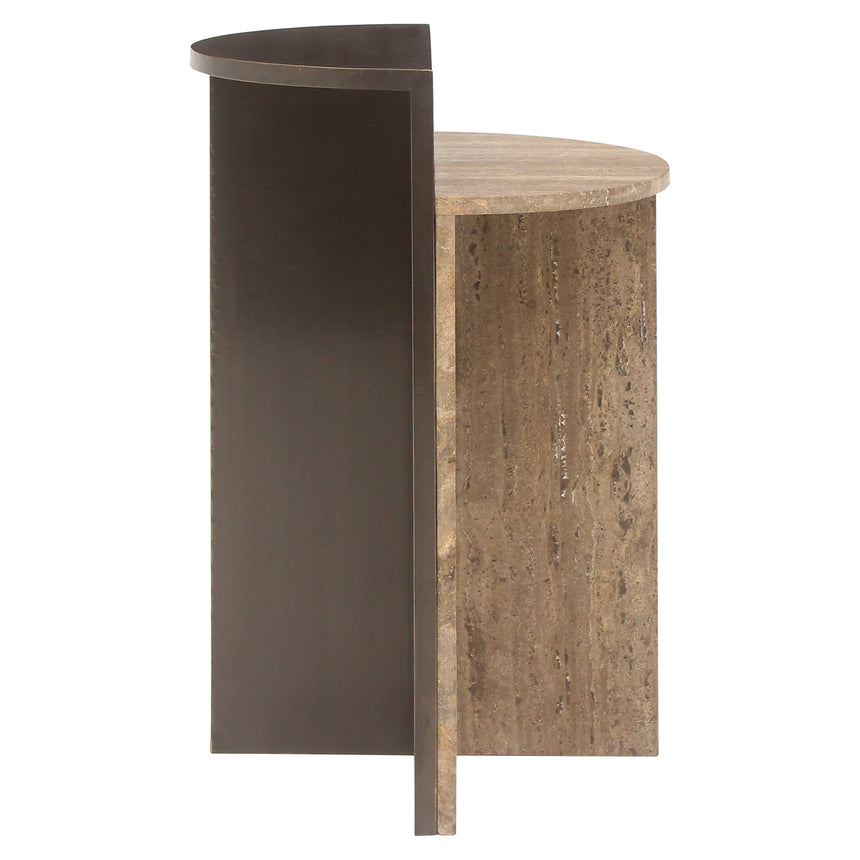 Russo lerakóasztal – Travertin és sárgaréz elegancia