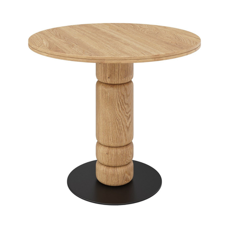Beads wooden dining table Ø90