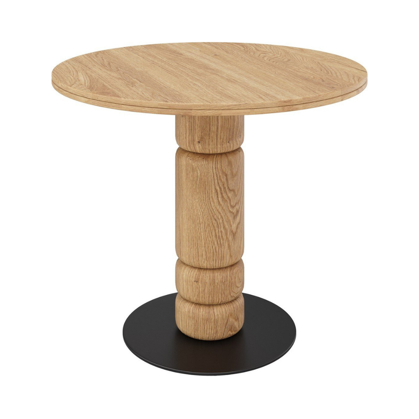Beads wooden dining table Ø90