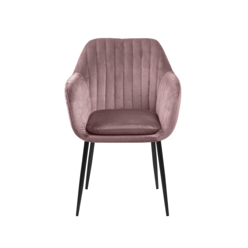 Emilia velvet chair with black legs