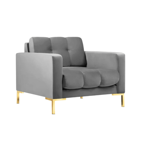 Mamaia velvet armchair with gold legs